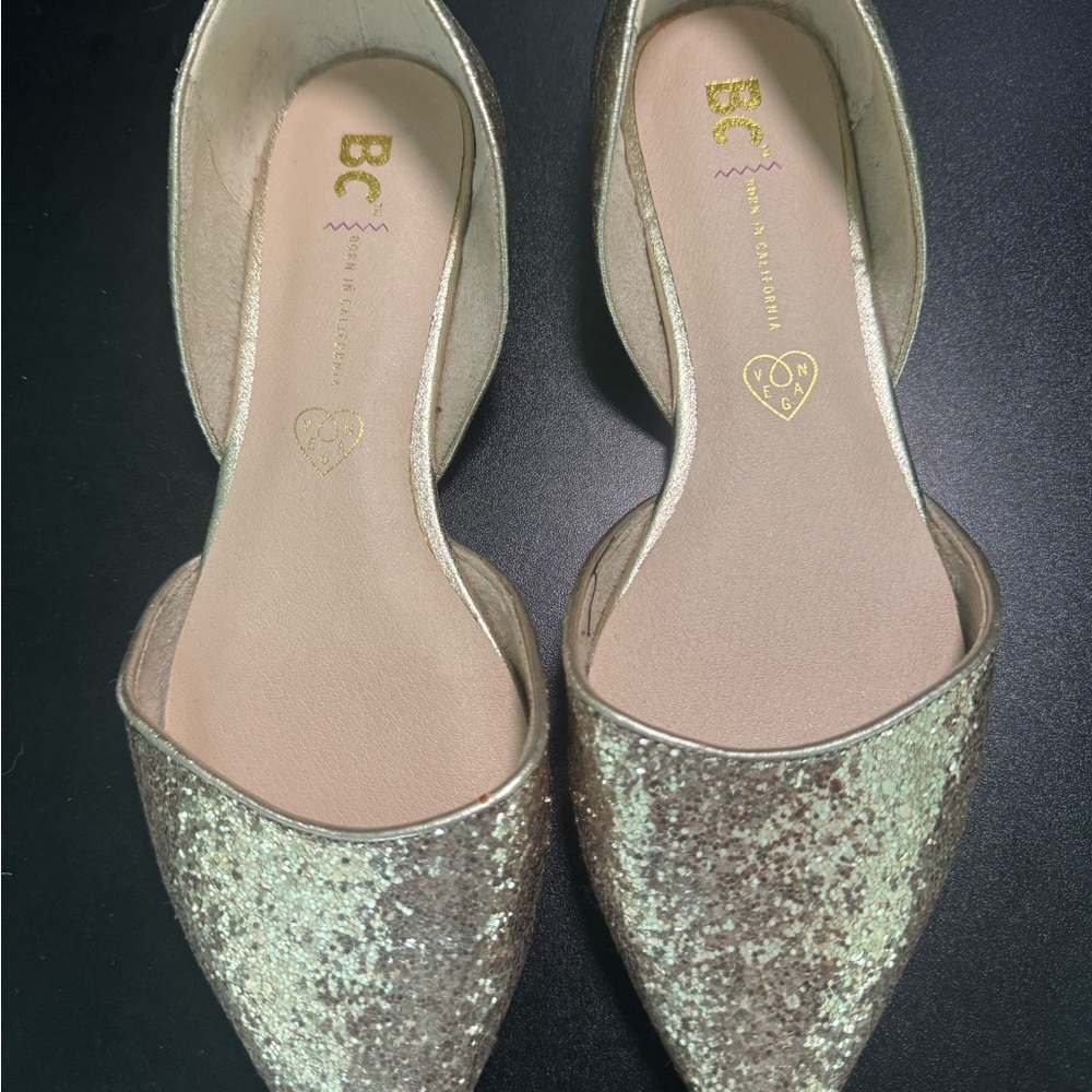 BC Women's Sparkling Gold Flats